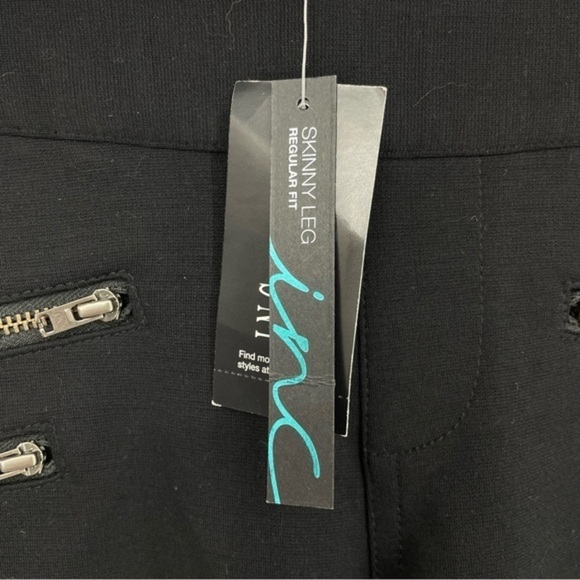 INC Velvet panel Accent Tuxedo Leggings Sz 2P black - Picture 3 of 11
